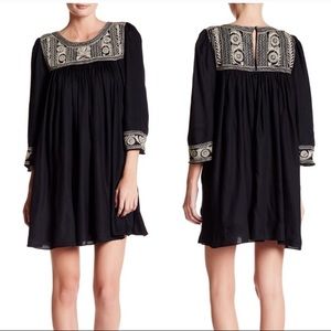 NWT Joie Cappalah black Peasant Tunic Dress XS